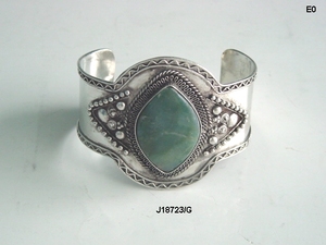 Handmade คุณภาพสูงโบราณเงินสร้อยข้อมือทองเหลืองหินทํางานอินเดียแฟชั่นเครื่องประดับสร้อยข้อมือสไตล์สร้อยข้อมือผู้หญิง - Product Image 3