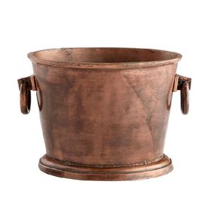 <b>Copper</b> Plated With Side Handle Round Shape Decorative Bowl <b>Copper</b> Metal <b>Kitchen</b> <b>Utensil</b> Serving Food Bowl - Product Image 1
