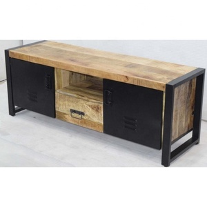 Hot Selling Latest Industrial Design Mango Wooden Living Room Furniture <b>TV</b> <b>Stand</b> for Apartment Villa Office Hotel Entertainment - Product Image 1