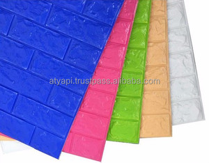 Autocollants muraux en plastique 3D en forme de brique PE 8 mm d'épaisseur Adhésif puissant au dos Antichoc Isolation phonique Café Bureau Restaurant - Product Image 5