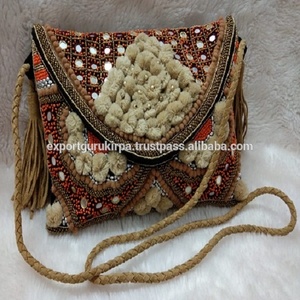 Indian <b>Boho</b> Designer Women's Handmade Messenger Clutch Shoulder Bag Geometric for Evening Shopping Party Wholesale Fashion Bag - Product Image 2