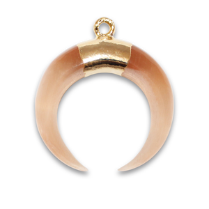 Pendentif celtique en forme de croissant de lune en pierre Monalisa, incrustation de lunette en plaqué or et rhodium pour les fêtes - Product Image 3