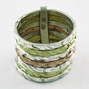 Ansiedad Tres tonos Smart 925 Ajuste de bisel de plata esterlina Anillo apilado más ancho Proveedor atractivo India - Product Image 1