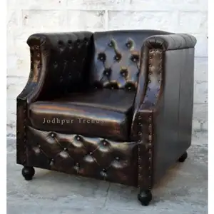 Vintage Style Brown Leather Single Seater Sofa Jodhpur Trends Furniutre Vintage Industrial Furniture Retro Furniture Jodhpur