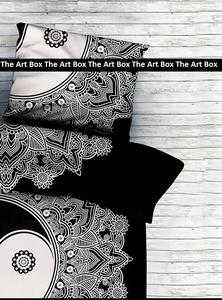 Colcha India hecha a mano, funda de edredón, Yin Yang, algodón, tamaño Queen, juego de funda de cama - Product Image 5