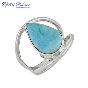 ล่าสุดแหวนเงินแท้ 925 พร้อมแหวนพลอย Larimar แหวนเหลี่ยมเพชรพลอย แฮนด์เมด AAA ศิลปะพระราชวัง AGR-21001 IN;27243 - Product Image 2