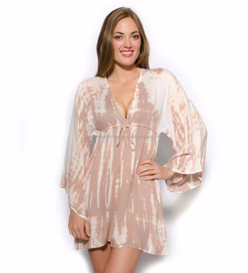 Sexy Hot Looking 2018 Newest <b>Beach</b> Dress for Young <b>Women's</b> Wear Rayon Tie Dye V Neck Short Caftan <b>Beach</b> <b>Cover</b> <b>up</b> - Product Image 1