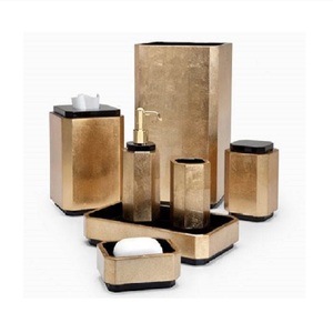 Ensemble de salle de bain plaqué or, ensemble de salle de bain fantaisie simple et poli clair - Product Image 1