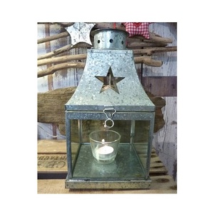 Farol de Hierro y Vidrio Hecho a Mano de Nuevo Diseño para Decoración del Hogar, Oficina y Bodas, Portavelas y Frascos para Velas - Product Image 1