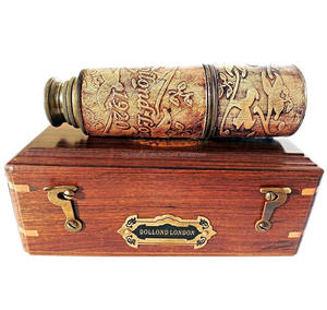 Télescope nautique en laiton Style antique Marine Vintage Spyglass Maritime avec boîte en bois de rose - Product Image 1