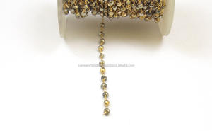 925 plata esterlina pirita oxidada 18K chapado en oro facetado Rondelle alambre envuelto hecho a mano Rosario declaración piedra de nacimiento Vintage - Product Image 3