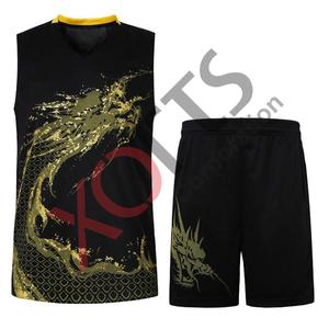 Uniformes de basket-ball personnalisés de haute qualité, short de maillot d'équipe de grande taille avec style de jeu de caractéristiques respirantes - Product Image 1