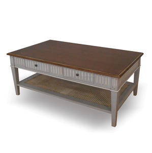 เฟอร์นิเจอร์อินโดนีเซีย-โต๊ะกาแฟหวายวินเทจสไตล์ฝรั่งเศส - Product Image 2