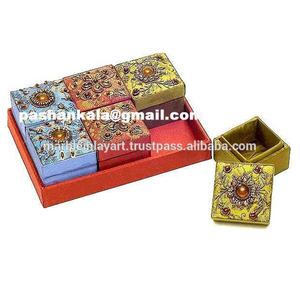 Decorative Zari Hand Embroidery <b>Floral</b> Pattern Durable Modern Home Decor <b>Box</b> - Product Image 1