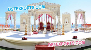 Royal Maharaja Fiber Wedding Mandap Nuevo estilo Fibra tallada Mandap Set Última boda Talla de madera Matrimonio Mandap Australia - Product Image 6