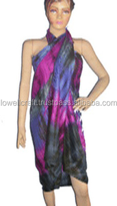 Summer Rayon and <b>Silk</b> Pareo Sarong Wrap Soft Beach <b>Scarf</b> Set for Adults - Product Image 3