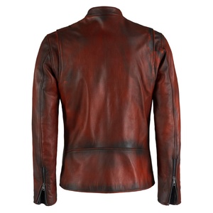 Veste en cuir de vachette pour homme, style café racer, sur mesure, haute qualité, vintage, usée, vêtements de sport, coupe-vent, été, hiver - Product Image 6