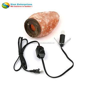 Organic Material Real Touch Geometric Shape Polished Pink Salt Lamp with Electric Cord and <b>Bulb</b>-Love Theme-Sian Enterprises - Product Image 3