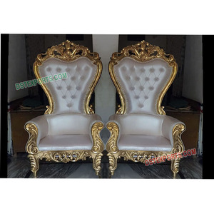 Meubles de mariage antiques en laiton, chaise métallique, divers designs, pour mariage, or et blanc - Product Image 1