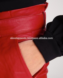 Pantalones de Piel de Oveja para Mujer, Corte Regular, Estilo Lápiz, Frente Plano, Hechos a Medida, de Cuero Genuino, para Invierno - Product Image 4