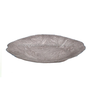 Bonne vente Finitions argentées Feuille décorative Feuille en relief Plat à feuilles Plats en métal en aluminium Assiettes - Product Image 1
