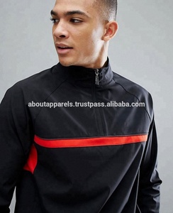 Vestes coupe-vent en tricot 100% polyester pour hommes, taille plus, couleur contrastée, poche de rangement sur le devant personnalisée - Product Image 2