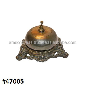 Sonnette pour bureau, 1 pièce, en laiton massif, motif Floral - Product Image 2