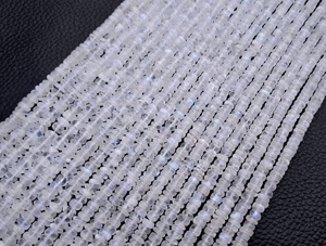 Natural de Fuego Azul de la piedra lunar del arco iris Lisa Rondelle piedras preciosas perlas para la fabricación de joyas pulsera collar - Product Image 2