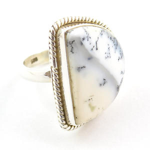 Dendrite Agate Bijoux En Gros Anneaux De Pierres Précieuses Naturelles éternité vermeil Bijoux De Mode Personnalisés - Product Image 4