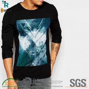 Camiseta Básica para Hombre, Nueva Colección 2025, Diseño Sólido, Manga Larga, Cuello Redondo, Estampado Digital, 100% Algodón, Tejido Casual, Tallas Grandes - Product Image 2