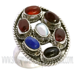 Moda caliente 925 Perla de plata esterlina Multi Anillo de piedras preciosas Mayorista y fabricante Anillos Proveedor - Product Image 2