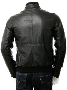 Blouson de motard en cuir sexy pour hommes, de haute qualité, avec fermeture éclair, design personnalisé, à la mode, noir, - Product Image 3