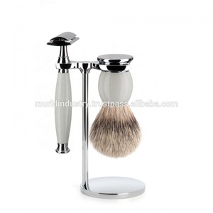 Maquinillas de afeitar abiertas de doble filo de nogal negro hechas a mano, juego de afeitado de mango largo para barbería y salón, Kit de afeitado de seguridad para hombre - Product Image 2