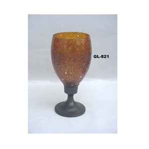 <b>Large</b> Hurricane Brown Mosaic <b>Candle</b> Holder - Product Image 1