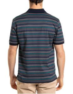 Polo d'été pour hommes coupe ajustée design de base avec broderie logo rayure imprimé coton à manches courtes golf décontracté nouvel arrivage - Product Image 3