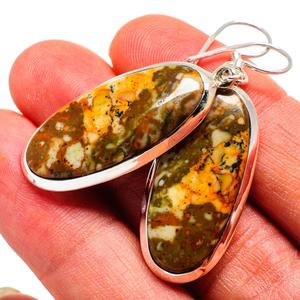 Proveedor al por mayor de Plata de Ley 925, Willow Creek, jaspe, piedras preciosas, pendientes hechos a mano, joyería para mujeres, ODM, OEM - Product Image 1