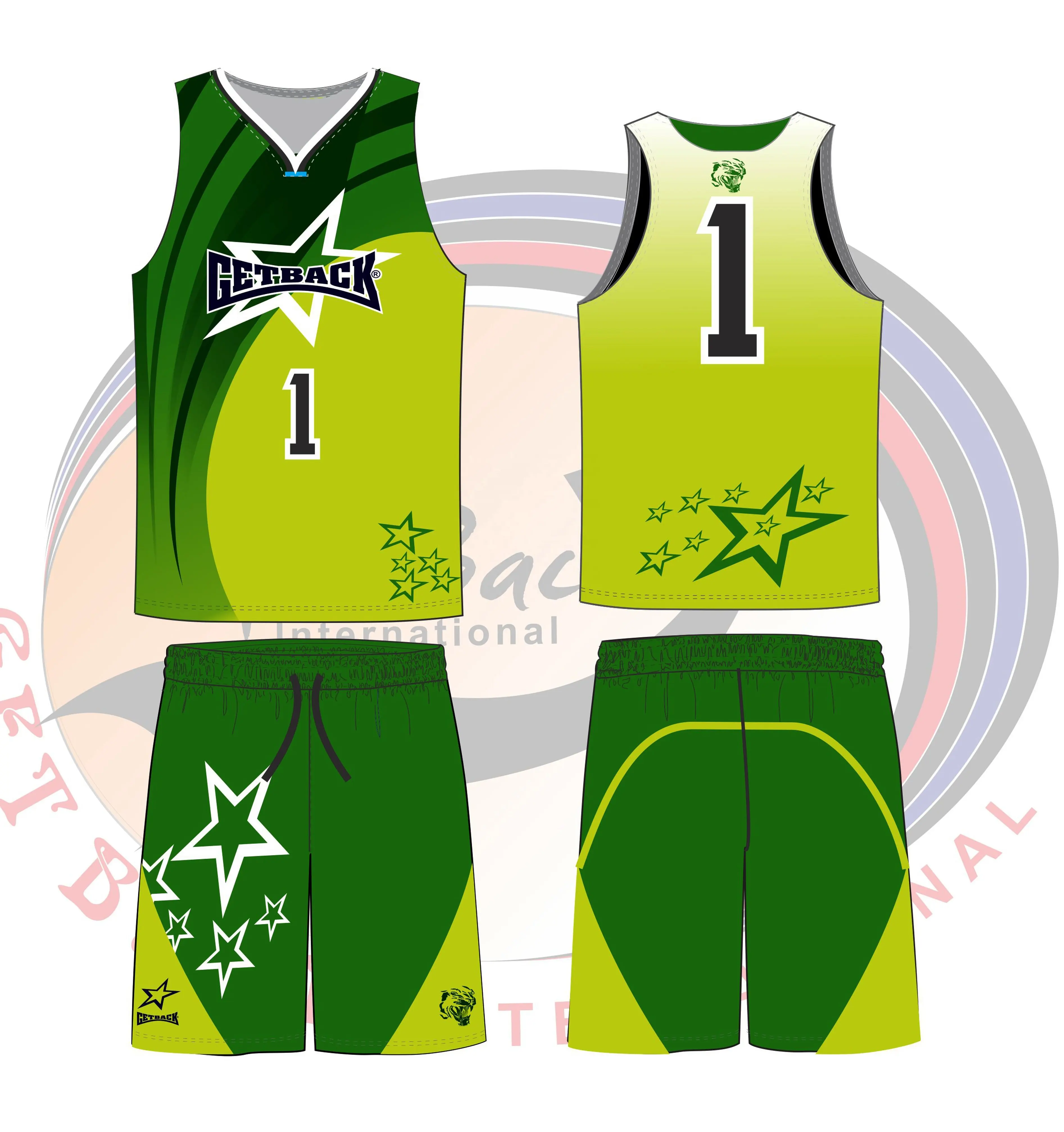 Benutzer definierte Basketball-Uniformen Kunden spezifische neue Sport-Mesh Sublimierte Basketball-Sets Reversible Polyester Inter lock