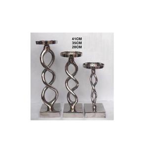 Nickel Plated Twisted Style <b>Candle</b> <b>Holder</b> With Made in Cast Aluminium Home Decoration Metal <b>Candle</b> <b>Holder</b> - Product Image 3