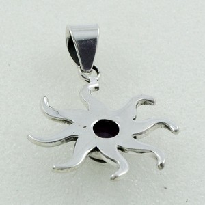 925 Colgante de joyería de plata esterlina Forma de sol Piedra de ónix negro Colgantes finos y dijes de La India - Product Image 4