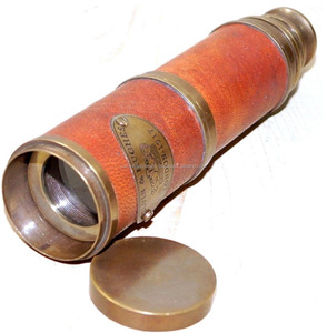 Nautique Antique Royal Marin Télescope Nautique Vintage Laiton Télescopes Cuir Wrap 16 pouces Télescope cadeau - Product Image 1