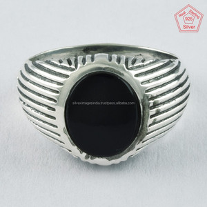 <b>Men</b> & Women <b>Ring</b> <b>Black</b> Onyx Stone Exporter Gemstone Silver Jewelry Wholesale Offers 925 Sterling Silver <b>Ring</b> - Product Image 1