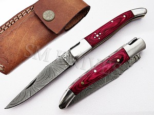 Cuchillo Laguiole plegable de Damasco, 4 pulgadas (cerrado), hecho a mano (smf27) - Product Image 3