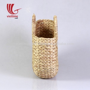 Sac de plage en jacinthe d'eau à motif rayé naturel sac à usage quotidien en paille en gros - Product Image 2