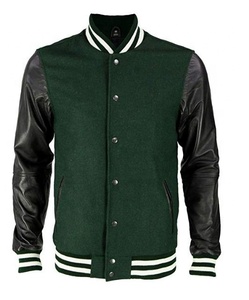 แจ็คเก็ตขนสัตว์ผู้ชายกับเสื้อหนาวขนแกะพร้อมแขนเสื้อหนัง - Product Image 1