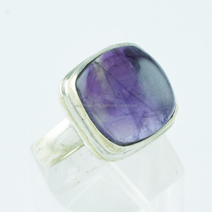 Bague en argent sterling 925 faite à la main, magnifique pierre d'améthyste violette, bagues en pierres précieuses, mariage, fiançailles, anniversaire, fête, unisexe - Product Image 1