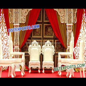 Bollywood Indien Mariage Mandap Chaises Ensemble Stylé Mandap Chaises Ensemble Royal Mariage Mandap Chaise Ensemble De Meubles - Product Image 2