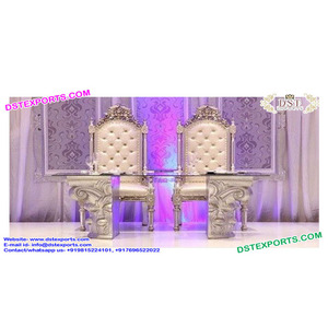Eminent Bridal Chairs <b>for</b> Wedding Stage, <b>Wooden</b> Carved Bride Groom Chairs, New Look Wedding Chair <b>for</b> <b>Sale</b> - Product Image 1