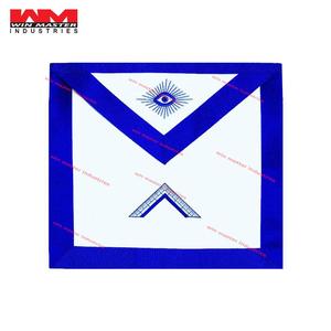 งานปักลายเครื่องราชกกุธภัณฑ์เมโซนิคผ้ากันเปื้อนสำหรับช่างตัดเย็บเสื้อผ้าสีฟ้าและงานเย็บปักถักร้อย - Product Image 2