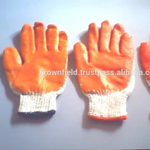 High Quality Wholesale Rubber coated gloves, Laminated latex cotton gloves