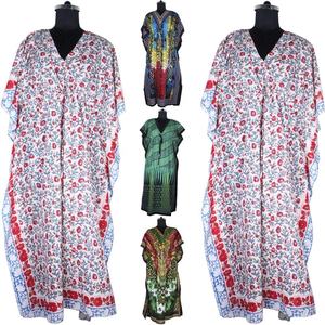 Ropa de talla grande 2025 Venta al por mayor Kaftan largo Diseños Bloque de mano Impreso Kaftan Hecho a mano Caftan indio Abaya Kaftan Caftan árabe - Product Image 2